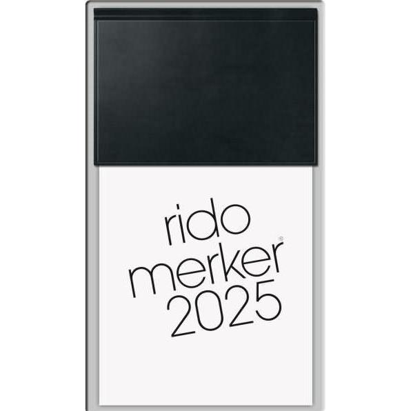 Rido, Agenda, Tischkalender Merker 10,8x20,1cm Kunststoff schwarz 2025