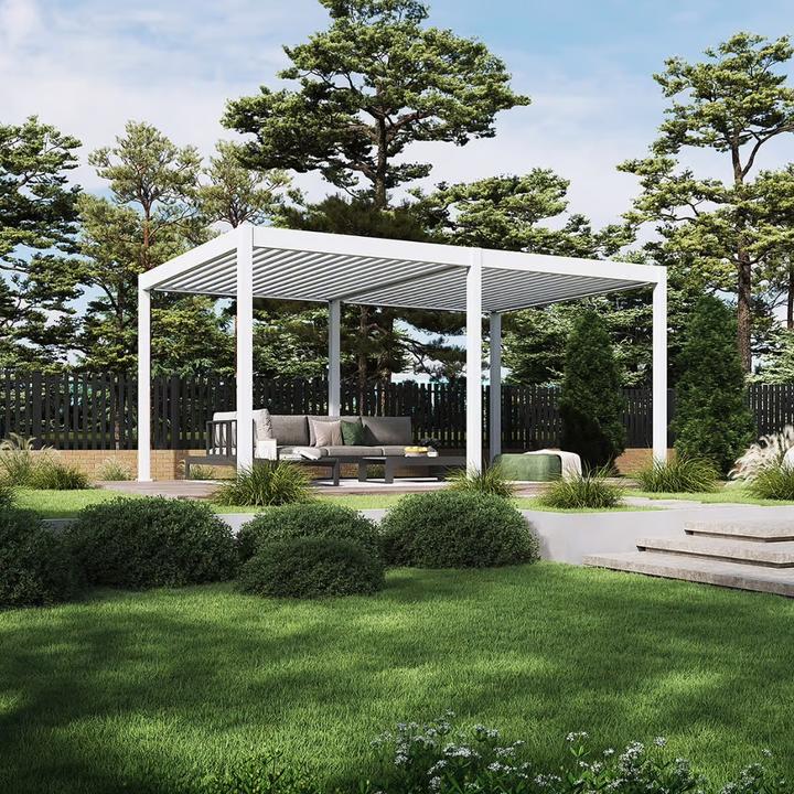 Immagine prodotto Weide elektrische Pergola 3.6x5.3m Weiss mit LED (530 cm, 360 cm)
