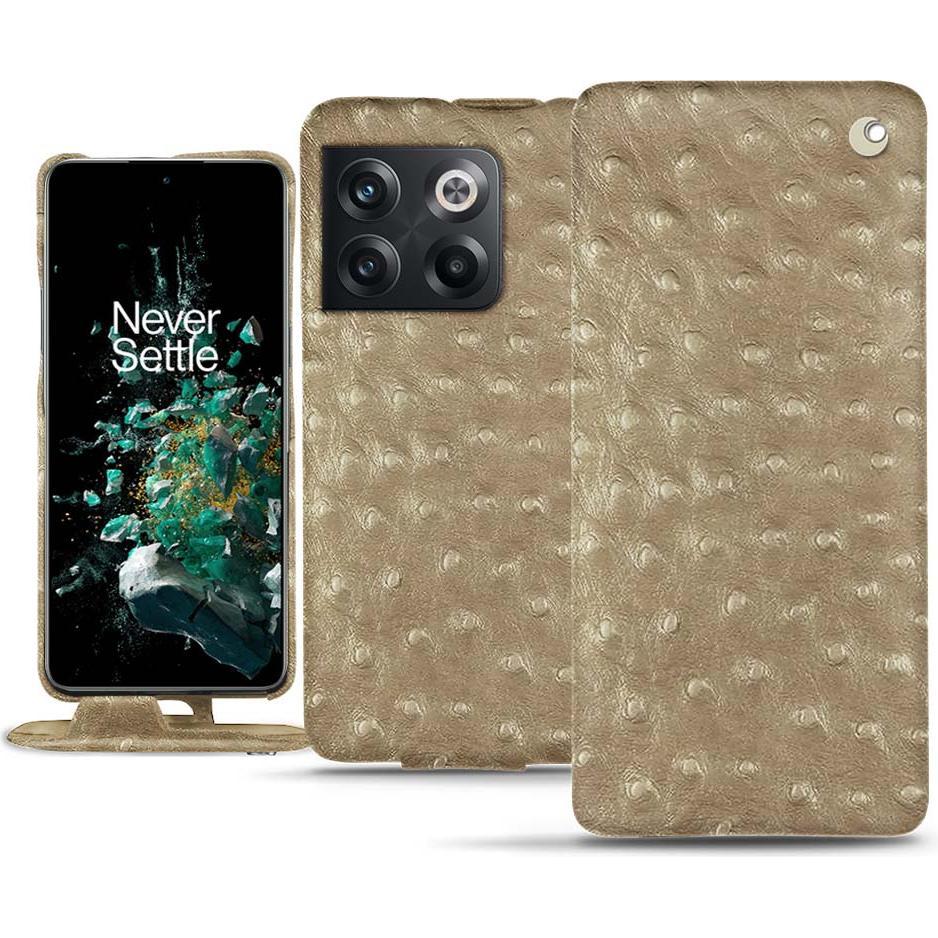 Noreve Lederschutzhülle vertikal (OnePlus 10T), Smartphone Hülle, Beige