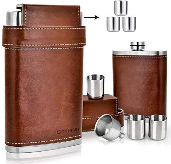 Gennissy Flachmann mit Bechern und Trichter (236 ml) (236 ml)