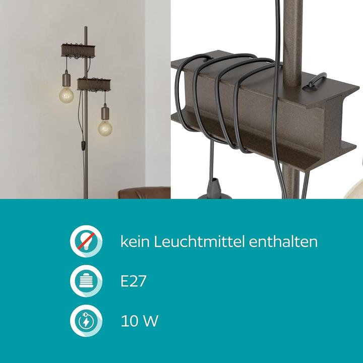 Produktbild EGLO Stehleuchte TOWNSHEND 4 2x E27 Antik-braun (E27)