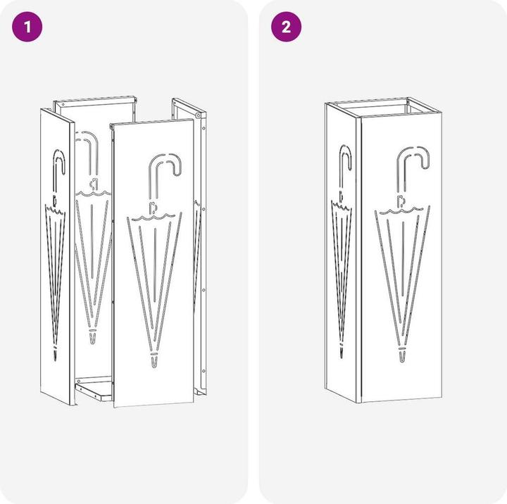 Immagine prodotto vidaXL Portaombrelli in acciaio nero medio