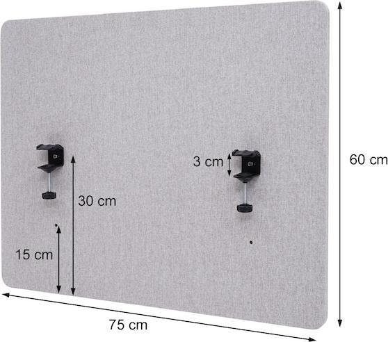 Image du produit Mendler Cloison acoustique de bureau HWC-G75, tableau d'affichage, double paroi tissu/textile, 60x75cm vert (60 x 75 cm)
