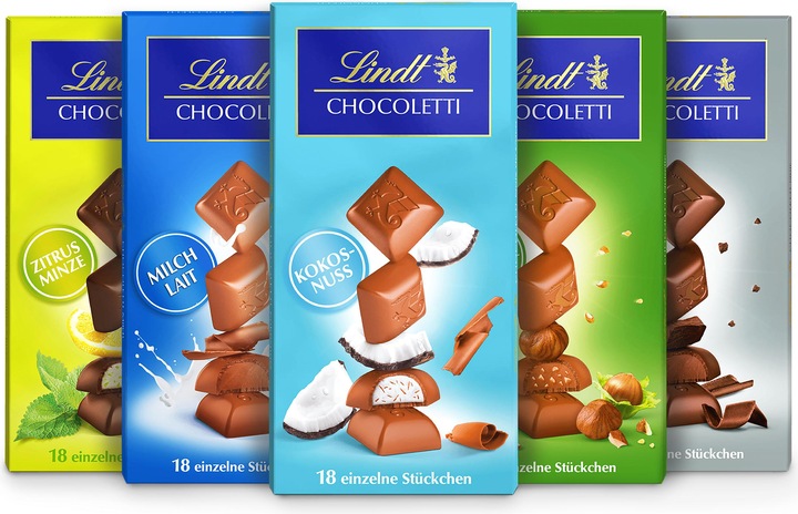 Actual product image Lindt Chocoletti milk coconut chocolate bar (100 g)