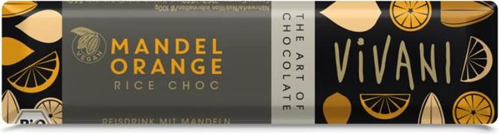 Actual product image Vivani Almond Orange Rice Choc Bar Organic (35 g)