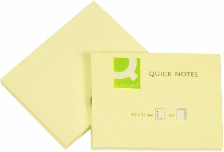 Image du produit Q-Connect Papillons adhésifs Quick Notes jaune (102 x 76 mm)