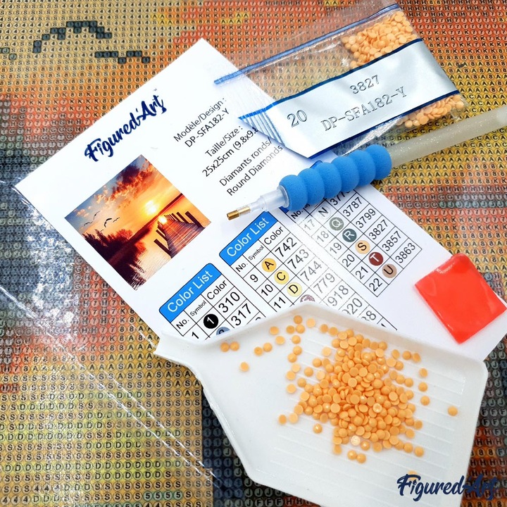 Produktbild Figured'Art Mini Diamond Paintig ohne Rahmen - Süsser Golden Retriever Welpe