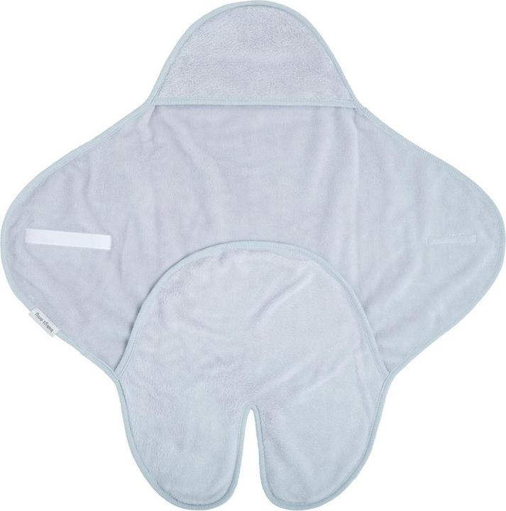 Actual product image Baby's only Hooded blanket with feet Cozy misty blue