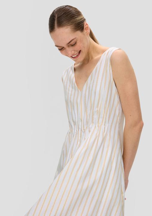 Produktbild S.Oliver Kleid Baumwollkleid mit Metallic-Streifenmuster und Eingrifftaschen (40)