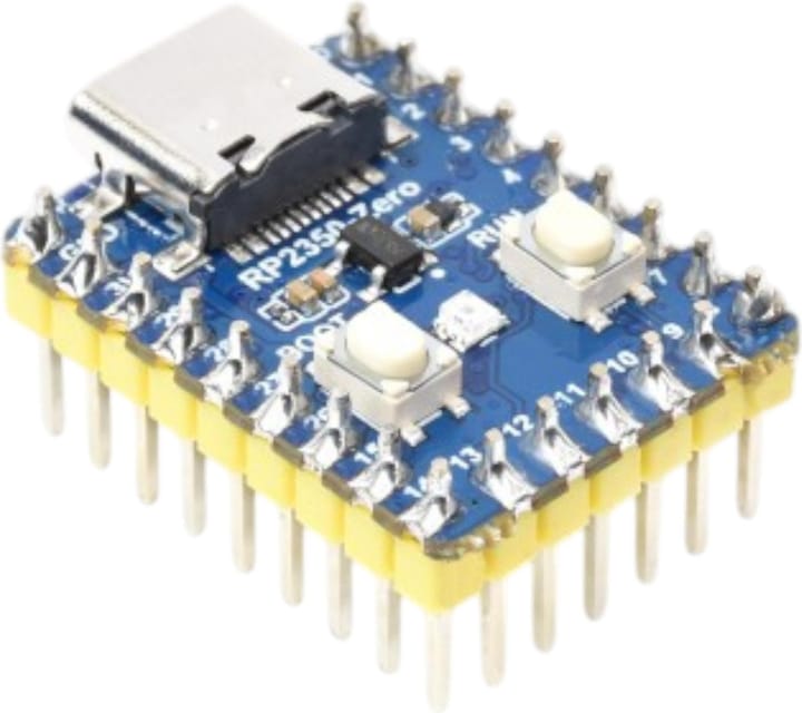 Actual product image WaveShare RP2350-Zero Mini Raspberry Pi Pico basierter MCU mit Headers