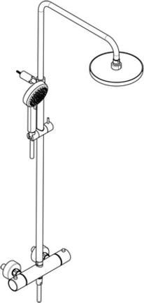 Actual product image Kludi DIVE Thermostat Dual Shower System, montage mural, nettoyage rapide du calcaire, 6807905-00