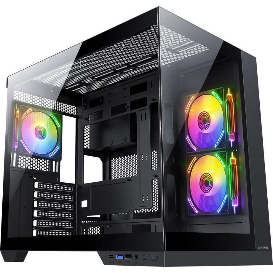 CAS 1stCOOL skříň DREAMER, Mid Tower, AU, USB 3.0, USB-C, 3x 120mm ARGB Fan, černá (ATX) (CT-DREAMER-AU-USB3-CA)
