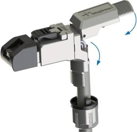 Actual product image Telegärtner RJ45 plug, angled, field-attachable Plug, straight MFP8-4x90 PROFINET J00026A4002 1 pc.