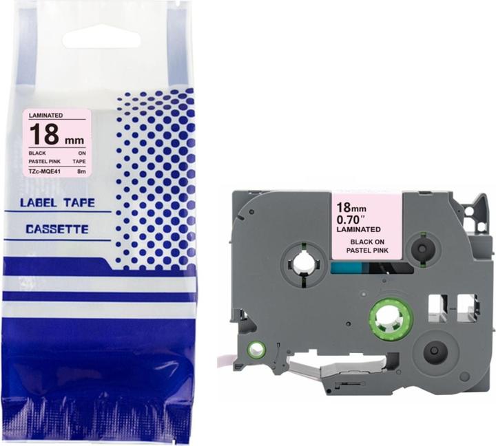 Hermex Alternatives Etikettenband zu Brother TZe-MQE41 Beschriftungsband (1.80 cm, Pink)