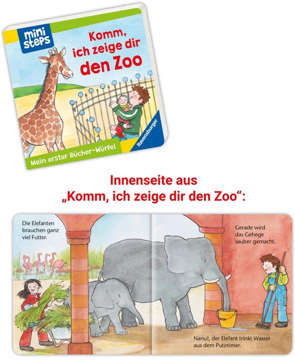 Produktbild Ravensburger ministeps: Mein erster Bücher-Würfel: Kita, Zoo und Feuerwehr (Bücher-Set) (Deutsch, Martina Kohl, Ina Milk, 2023)