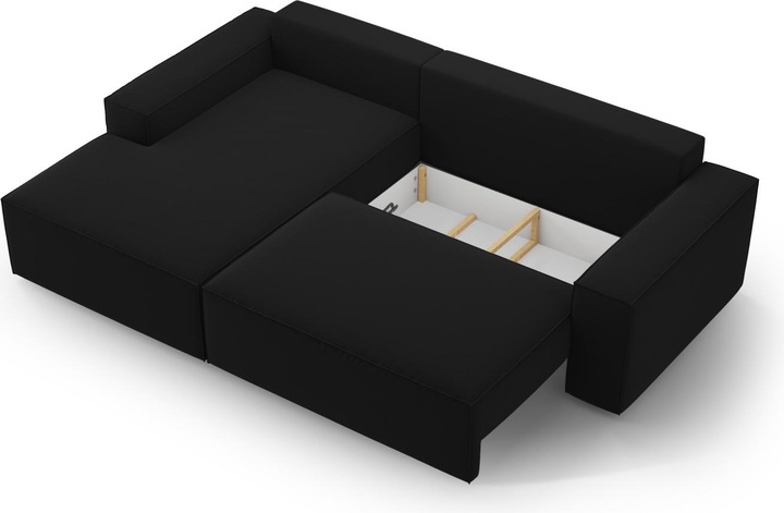 Actual product image Micadoni Velvet Left Corner Sofa With Bed Function And Box, "Jodie", 3 Seats, 246x151x86 Made in Europe (Corner sofa)