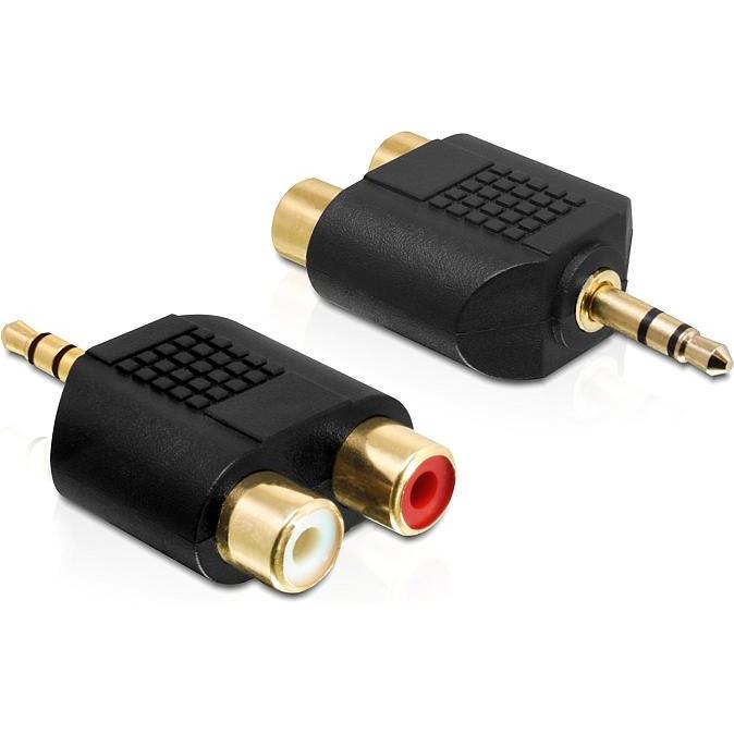 Delock Adapter Audio Klinke 3,5 mm 3 Pin Stecker > (Winkeladapter), Audio Adapter, Schwarz