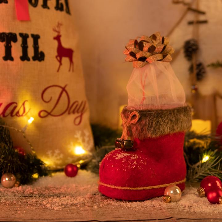 Produktbild Idena Nikolausstiefel rot 14x8x13,5cm mit Filzbezug