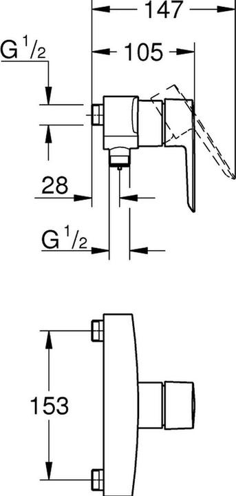 Produktbild Grohe Start QuickFix Brausearmatur, energiesparend, 153mm Stichmass (CH) mattschwarz