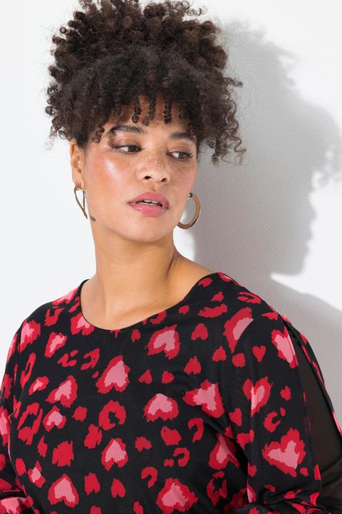 Produktbild Miamoda Meshbluse, Herz-Muster, blickdicht mit Jersey unterlegt (48)