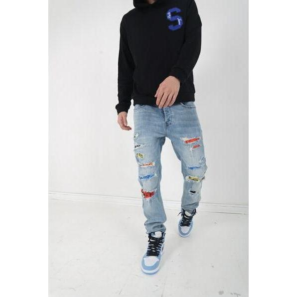 Thumbnail - Sixth June, Herren, Jeans, jeans bandana, Blau, (28)