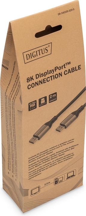 Actual product image Digitus 8K DisplayPort Connection Cable Version 1.4 (2 m)