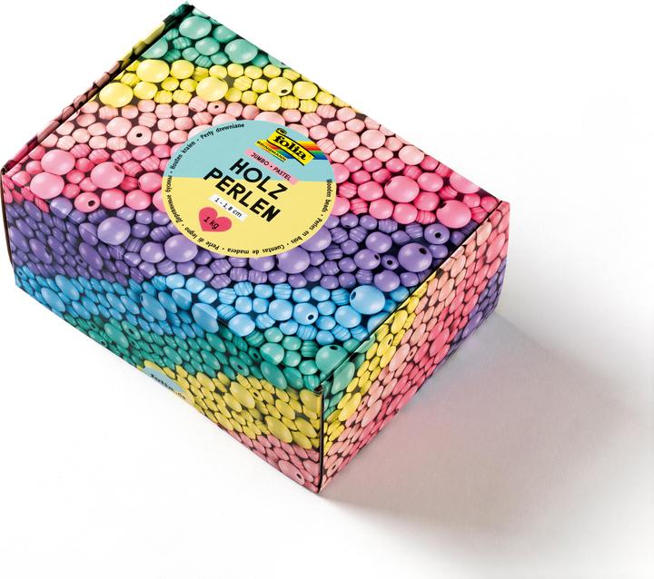 Actual product image Folia Holzperlen Pastel 1000g