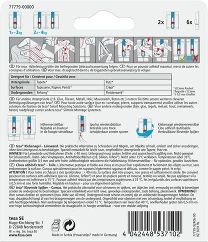 Actual product image tesa Canvas Adhesive Nail Wallpaper & Plaster Height Adjustable