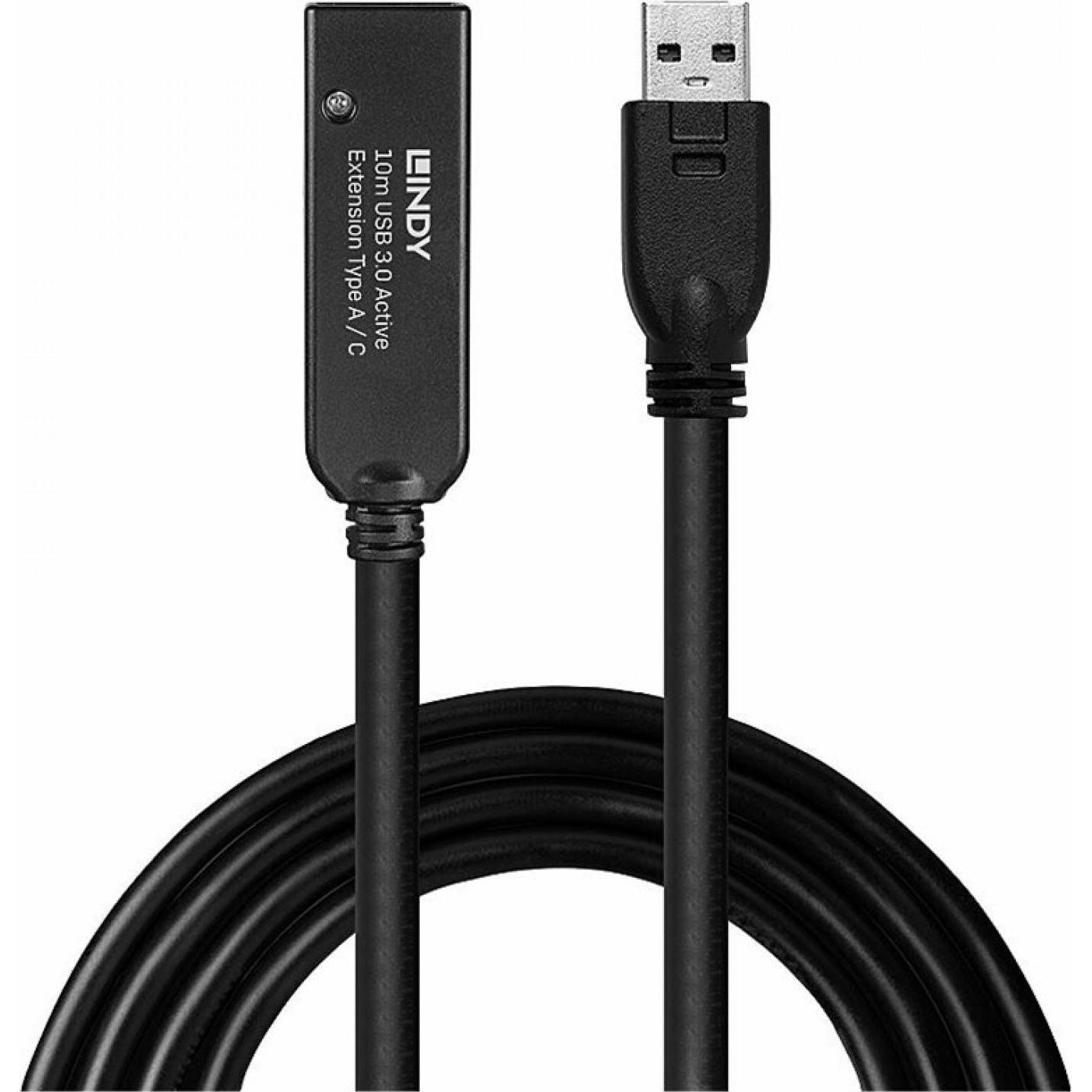 Thumbnail - Lindy 10m USB 3.0 Active Extension Type A to C (10 m, USB 3.2 Gen 1), USB Kabel