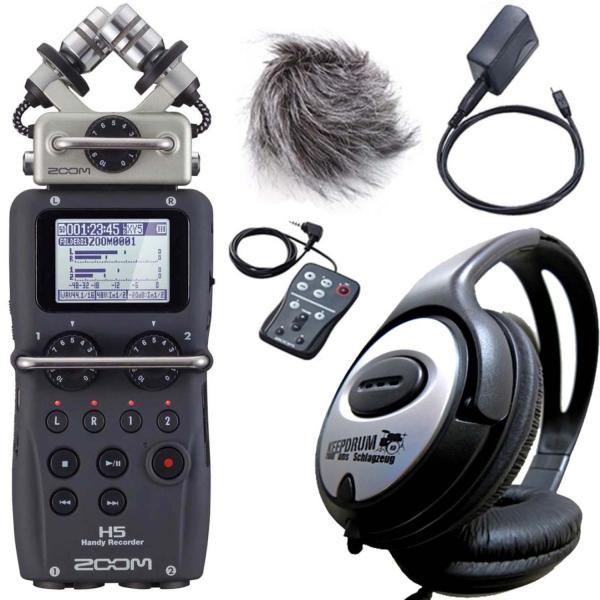 Zoom H5 recorder with APH-5 accessory set with headphones (Handheld)