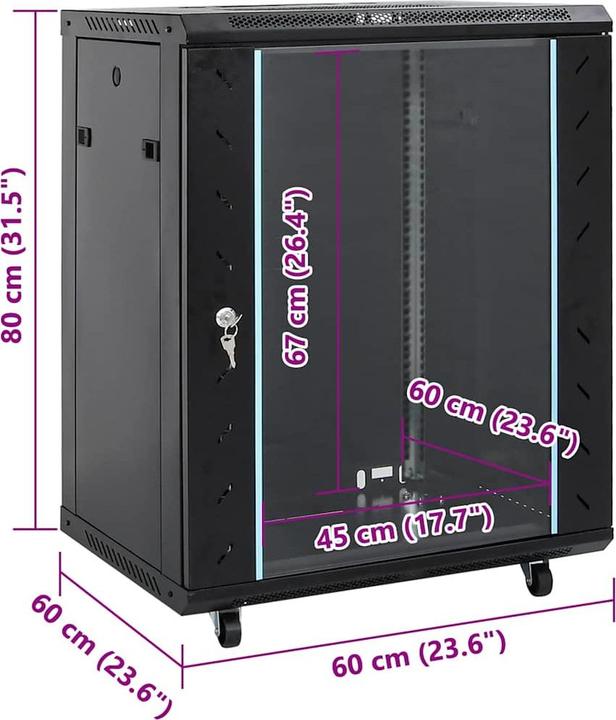 Actual product image vidaXL Netzwerkschrank (15 RU, 19 inch rack)