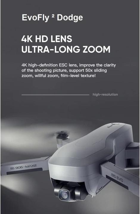 Image du produit Luxwallet EvoFly Dodge - 45Km/h - 4K GPS Drone - 4KM - Obstakel Ontwijken - 5Ghz WiFi - Gimbal 3-as Camera - M