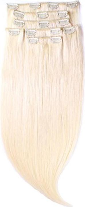Produktbild Hair2heart Just Beautiful Hair and Cosmetics ClipIn Real Hair Extensions Remy Hair 50 cm (60 Platinablond, 50 cm)