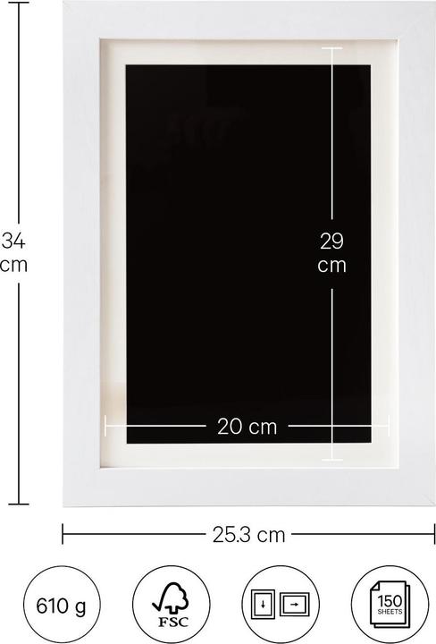 Image du produit Esmée Befüllbarer Holz Bilderrahmen Klappbarer Fotorahmen mit Frontöffnung (A4)