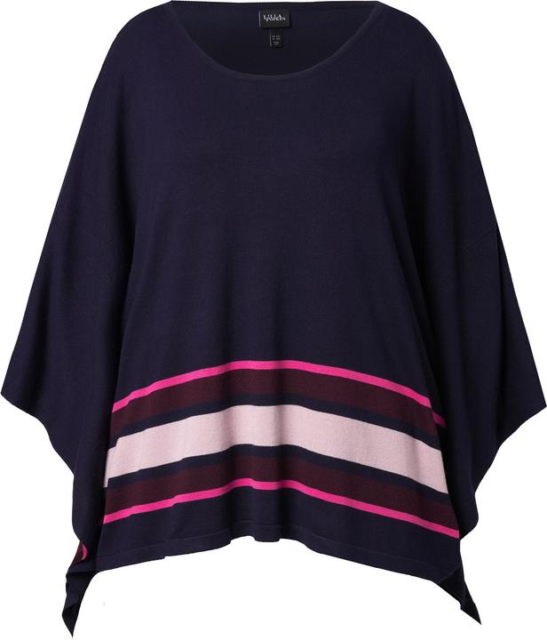 Produktbild Ulla Popken Strick-Cape, Streifen, Oversized, Rundhals, Langarm (58, 60, 62)