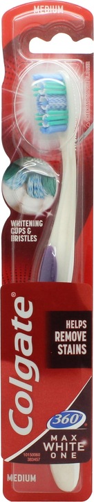 Immagine prodotto Colgate Max White 360º Uno Spazzolino Medio (Medio, 1 x)