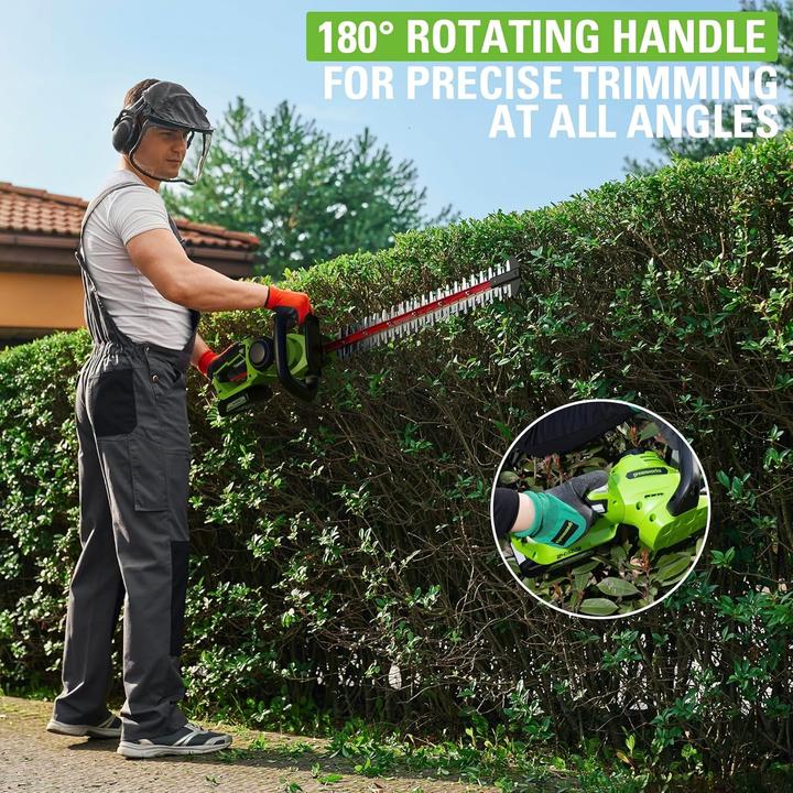 Actual product image Greenworks Cordless Hedge Trimmer (Rechargeable battery operated)