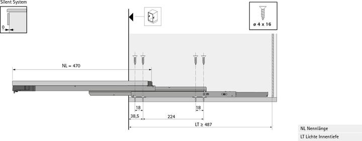 Produktbild Hettich Vollauszug Quadro Compact mit Silent System