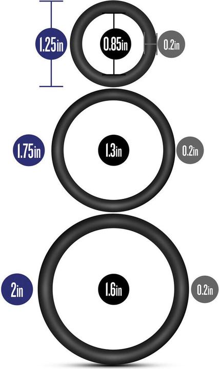Actual product image Blush performance vs4 cock ring set black (5 cm)