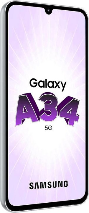 Actual product image Samsung Galaxy A34 5G (128 GB, Awesome Silver, 6.60", Dual SIM, 48 Mpx, 5G)