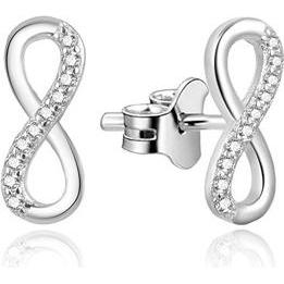 Thumbnail - Beneto, Ohrringe, Delicate silver earrings with zirconia Infinity AGUP2062