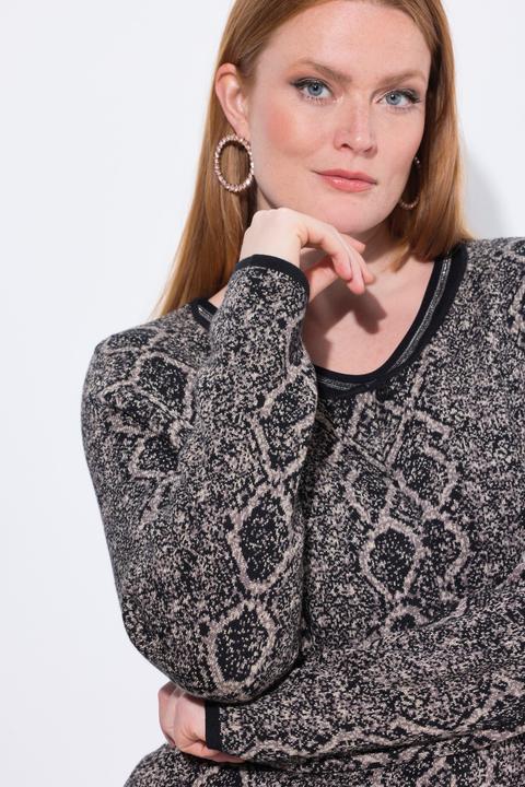 Produktbild Ulla Popken Strickjacke, Schlangen-Design, Rundhals, Langarm (58)
