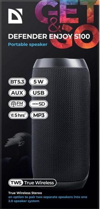 Actual product image Defender ENJOY S100 Bluetooth speaker