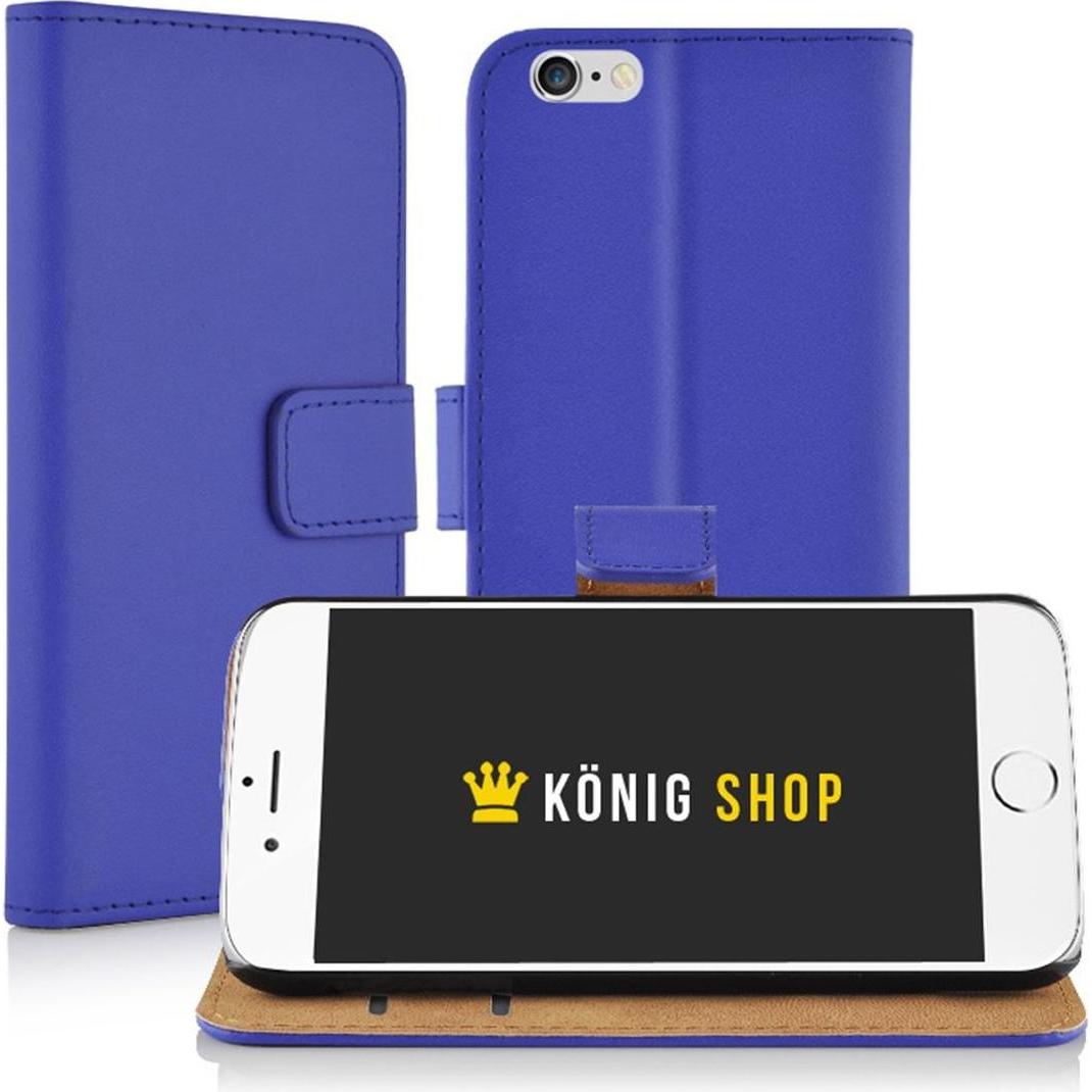 König Design Schutzhülle Handytasche (Flip Quer) Wallet für Handy Wiko Highway Star Dunkelblau (Wiko Highway Star), Smar...