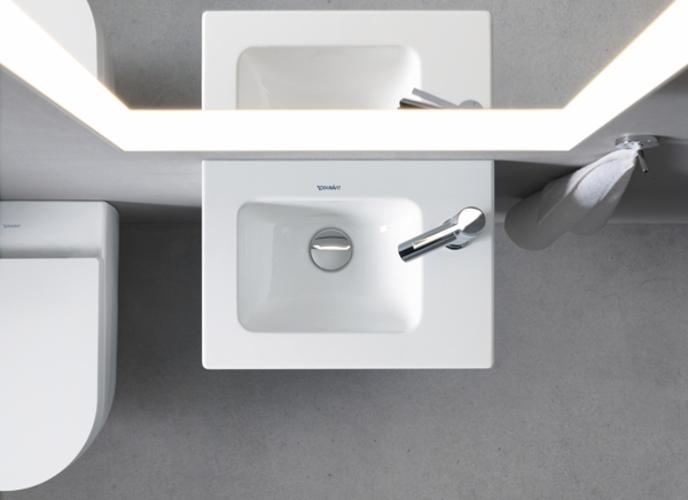 Actual product image Duravit Hand-rinse basin ME by Starck o ÜL m HLB 430x300mm 1 tap hole white WG (300 mm, 430 mm)