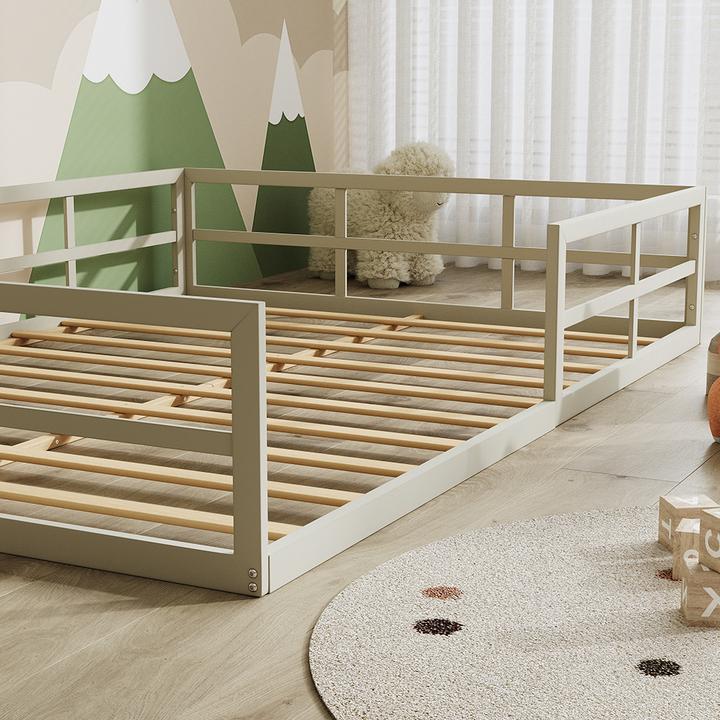 Produktbild VitaliSpa Bodenbett aus Metall Minno, Greige, 205 x 145 cm ohne Matratze (140 x 200 cm)