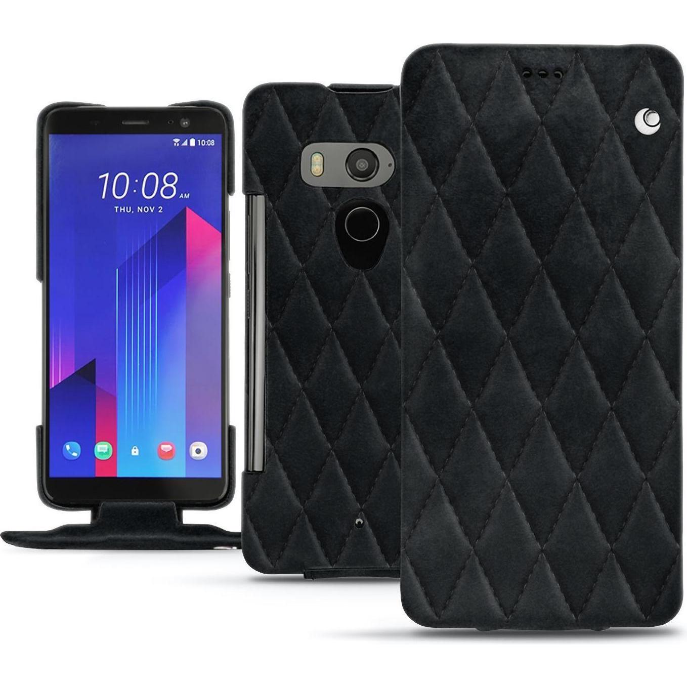 Thumbnail - Noreve Lederschutzhülle vertikal (HTC U11+), Smartphone Hülle, Schwarz