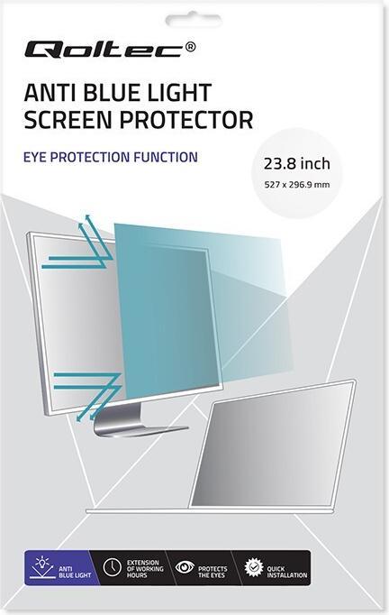 Produktbild Qoltec Blaulichtfilter 23 8 | 16:9 | Augenpflege | Blendschutz | Matt | pro Monitor (23.82", 16:9)