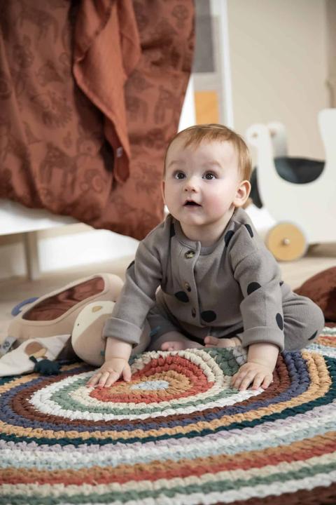 Actual product image Sebra Crochet Rug Multi Colors (120 x 120 cm)