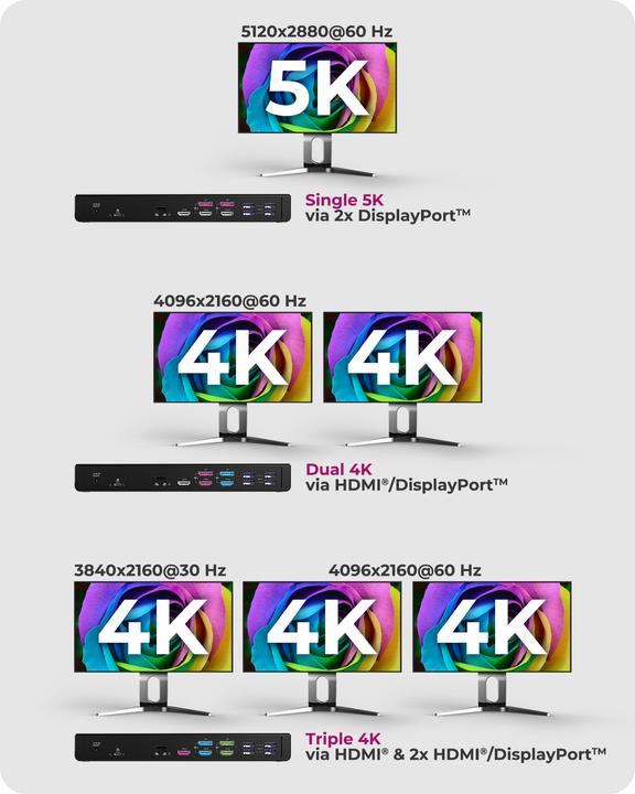 Actual product image Icy Box Docking station notebook USB-C -> 3x video output 60H (USB-C, 14 Ports)